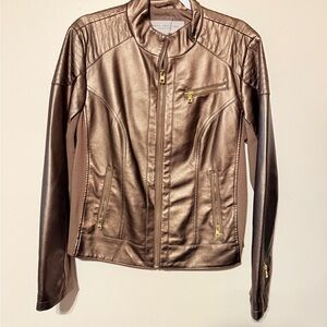 Marc New York Shimmering Bronze Leather Jacket